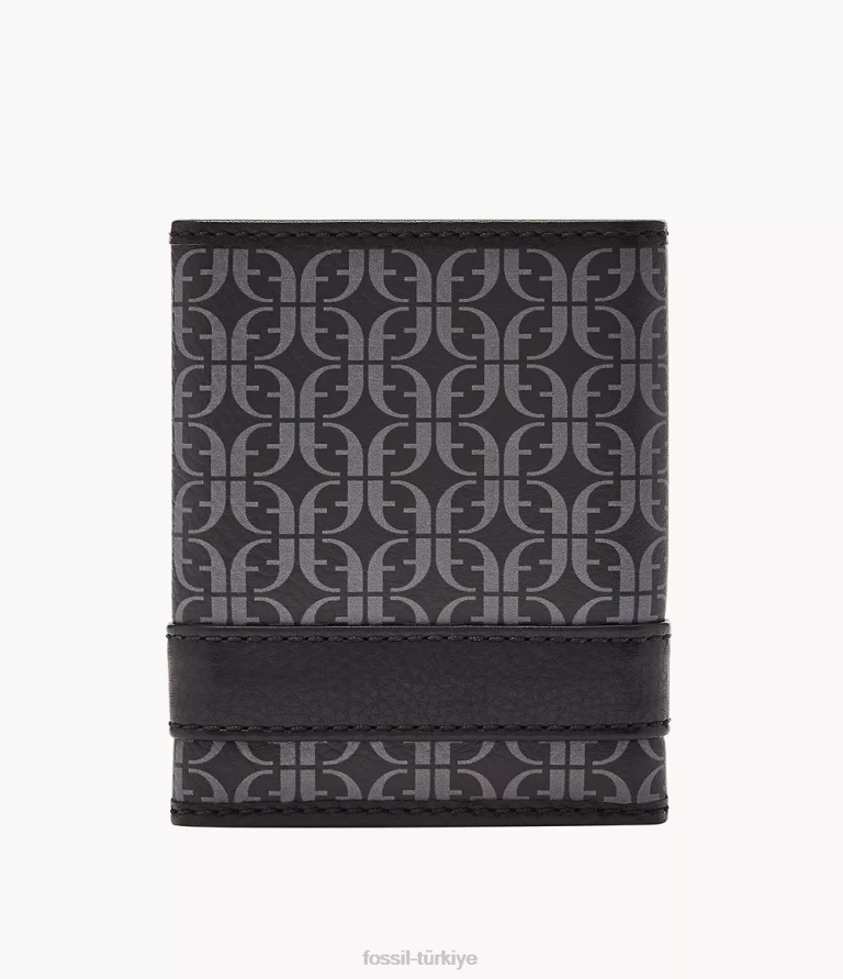Fossil 6J041822 siyah Lufkin üç katlı cüzdan erkekler