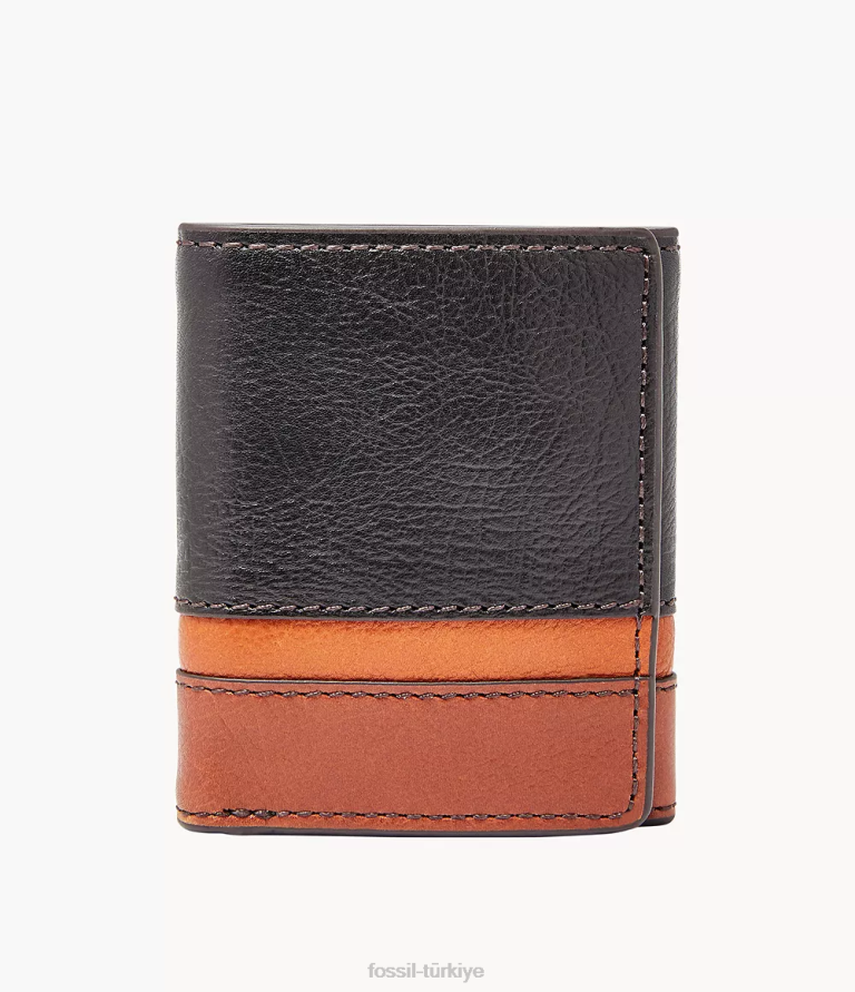 Fossil 6J041835 siyah/çoklu easton rfid üç katlı cüzdan erkekler