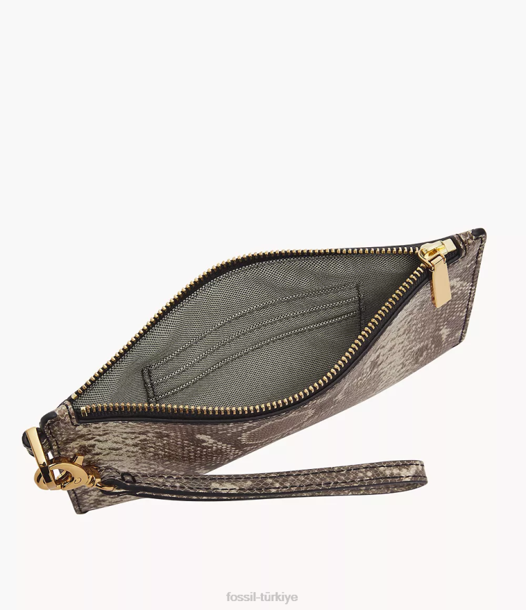 Fossil 6J04752 yılan baskı küçük bileklik cüzdan kadınlar