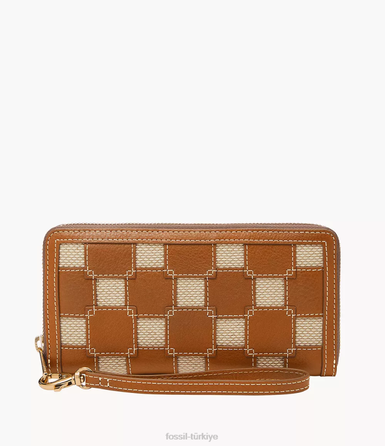 Fossil 6J04788 sele Logan debriyajın etrafında fermuar cüzdan kadınlar