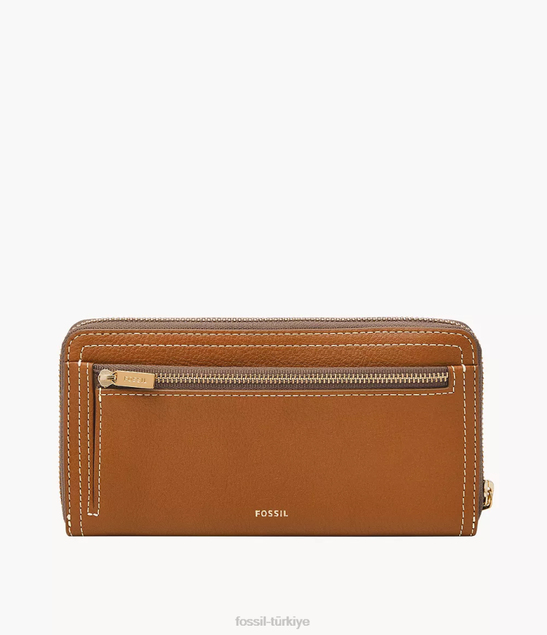 Fossil 6J04788 sele Logan debriyajın etrafında fermuar cüzdan kadınlar