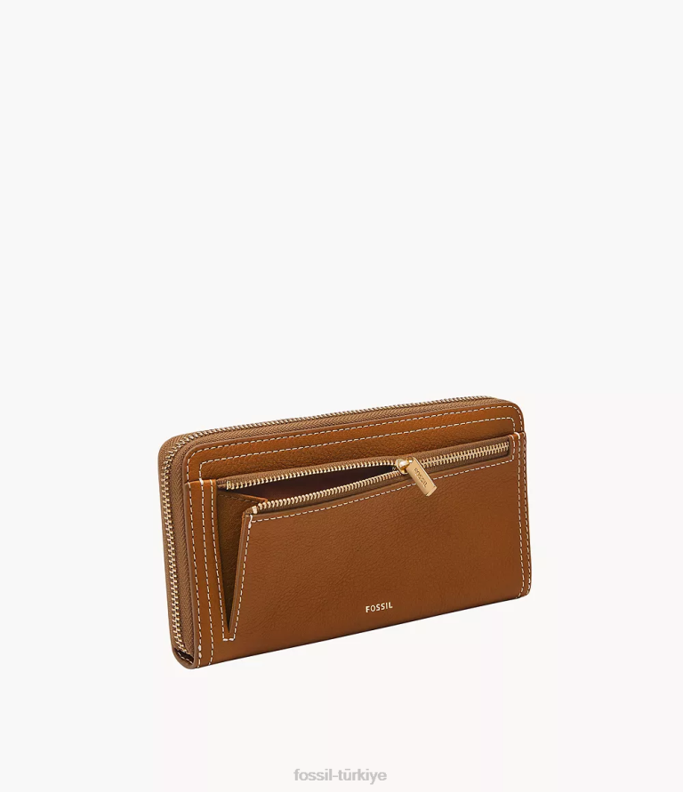 Fossil 6J04788 sele Logan debriyajın etrafında fermuar cüzdan kadınlar