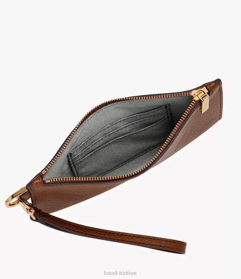 Fossil 6J04796 kahverengi küçük bileklik cüzdan kadınlar