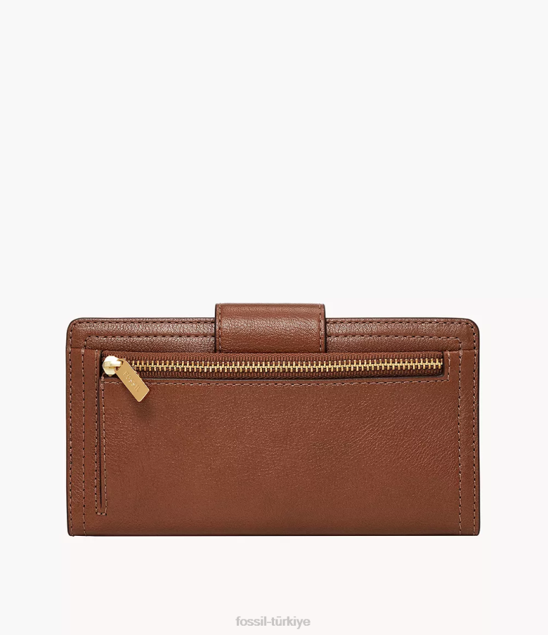 Fossil 6J04802 kahverengi logan rfid sekmesi kavraması cüzdan kadınlar