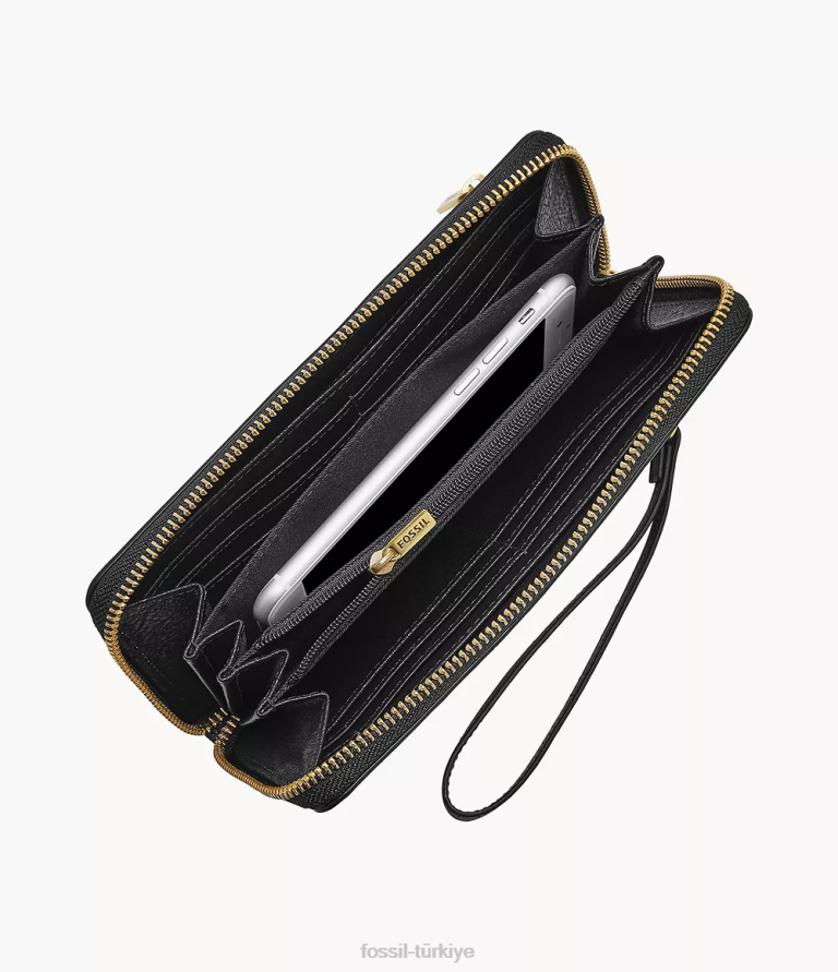 Fossil 6J04827 hayvan baskı debriyajın etrafındaki logan rfid zip cüzdan kadınlar