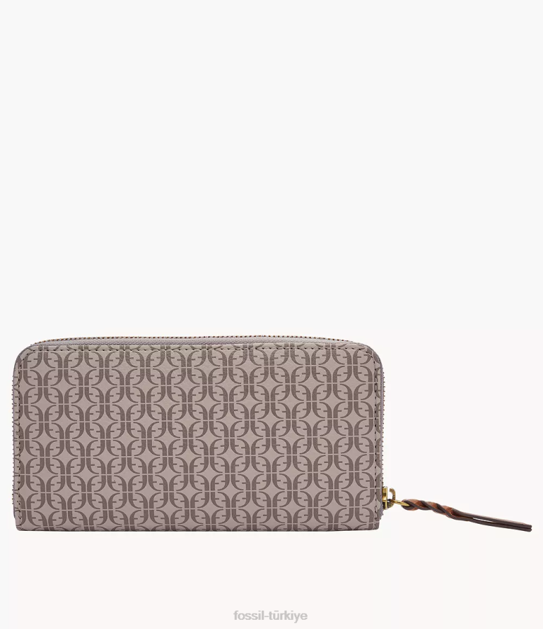 Fossil 6J04831 haki tara fermuarlı debriyaj cüzdan kadınlar