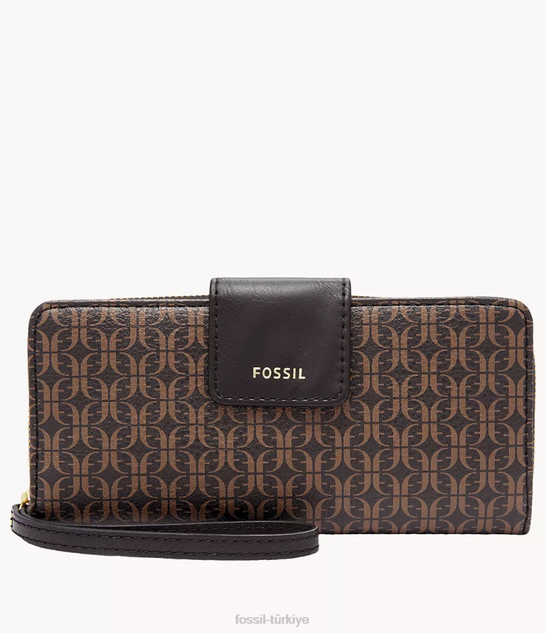 Fossil 6J04881 siyah madison fermuarlı debriyaj cüzdan kadınlar
