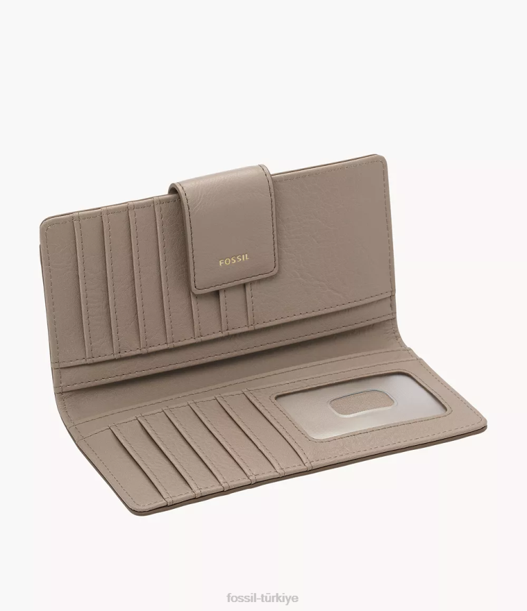 Fossil 6J04893 gri logan rfid sekmesi kavraması cüzdan kadınlar