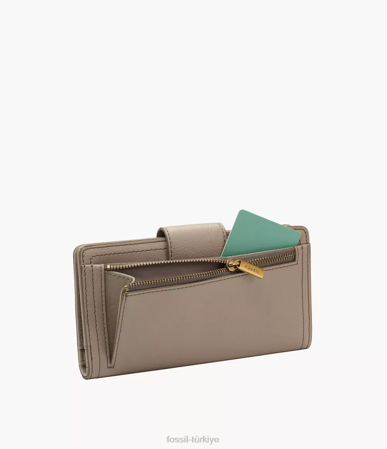 Fossil 6J04893 gri logan rfid sekmesi kavraması cüzdan kadınlar