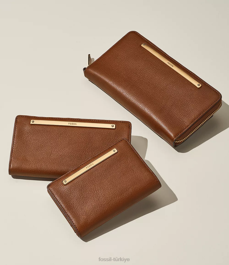 Fossil 6J04807 kahverengi liza ince iki katlı cüzdan kadınlar