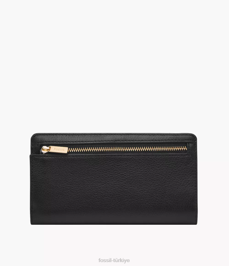 Fossil 6J04808 siyah liza ince iki katlı cüzdan kadınlar