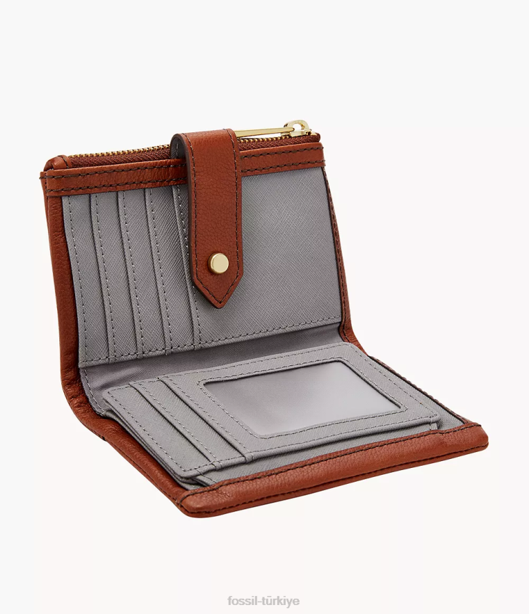 Fossil 6J04829 kahverengi çok işlevli cüzdan kadınlar