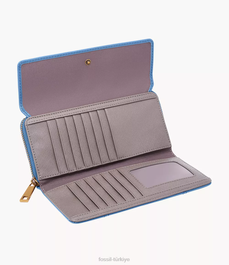 Fossil 6J04854 mavi jori flap debriyaj cüzdan kadınlar