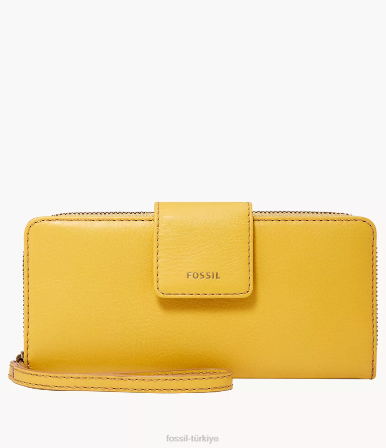 Fossil 6J04855 sarı madison fermuarlı debriyaj cüzdan kadınlar