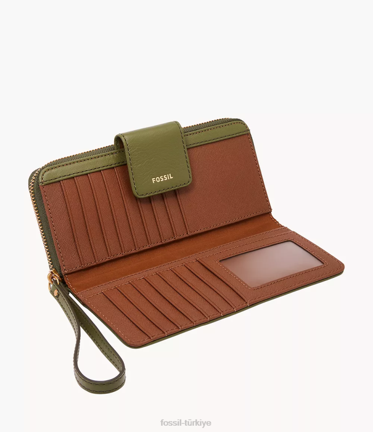 Fossil 6J04857 zeytin madison fermuarlı debriyaj cüzdan kadınlar