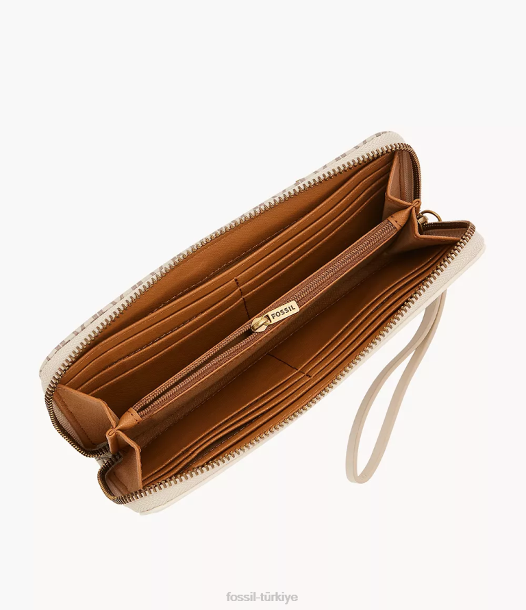 Fossil 6J04860 gri jori zip debriyaj cüzdan kadınlar