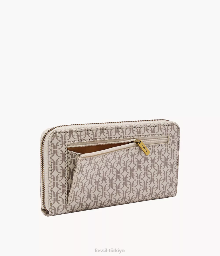 Fossil 6J04860 gri jori zip debriyaj cüzdan kadınlar