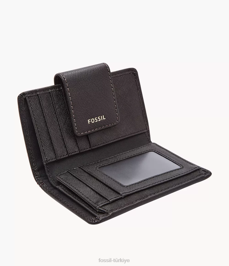 Fossil 6J04861 siyah madison tab çok işlevli cüzdan kadınlar