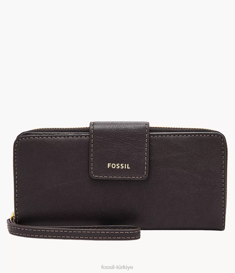 Fossil 6J04878 siyah madison fermuarlı debriyaj cüzdan kadınlar
