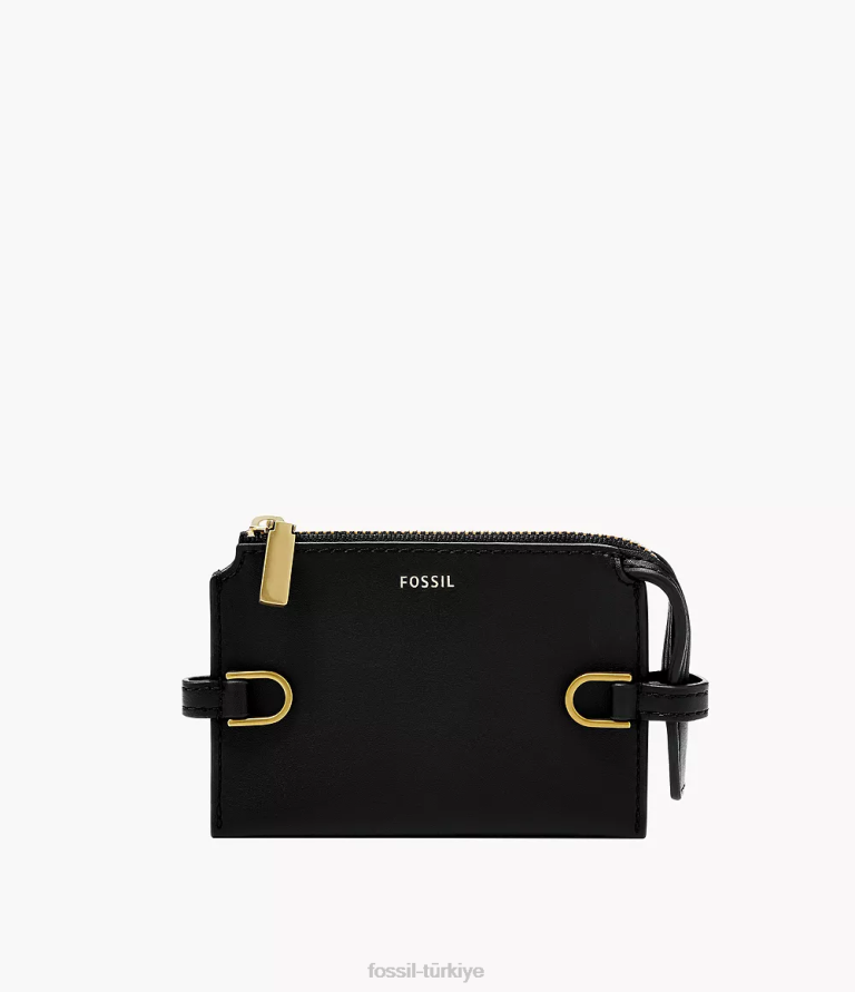 Fossil 6J04756 siyah kier kaktüs deri kart kılıfı cüzdan kadınlar