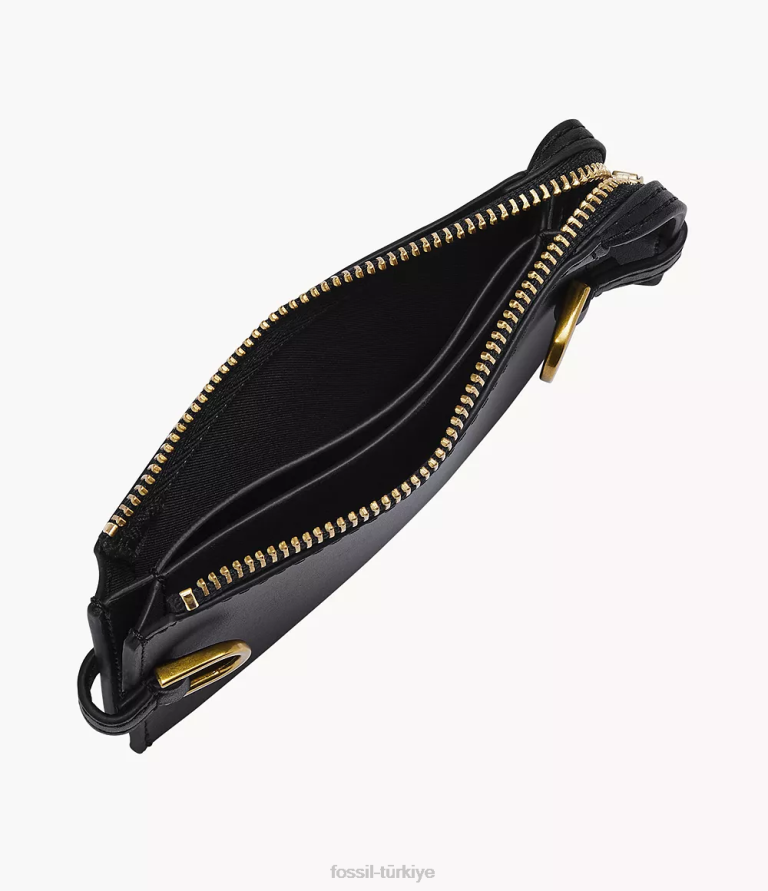 Fossil 6J04756 siyah kier kaktüs deri kart kılıfı cüzdan kadınlar