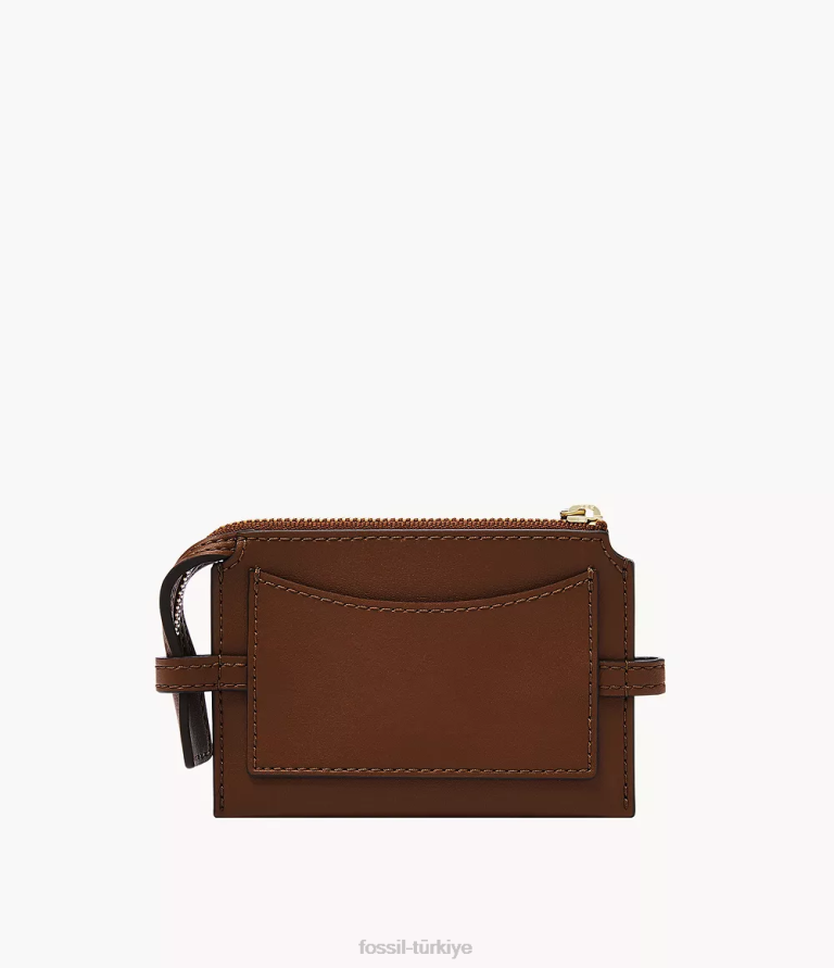 Fossil 6J04771 kahverengi kier kaktüs deri kart kılıfı cüzdan kadınlar
