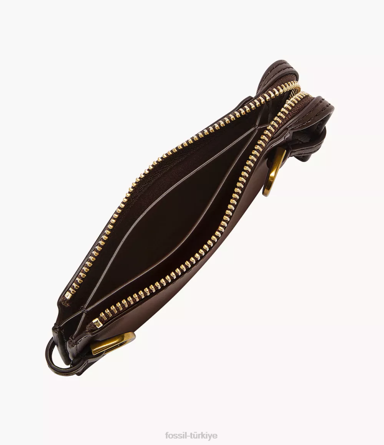 Fossil 6J04876 koyu kahverengi kier kart durumda cüzdan kadınlar