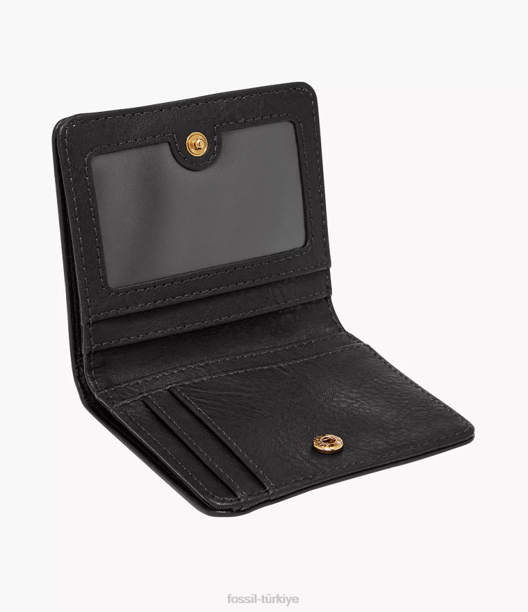 Fossil 6J04744 siyah logan küçük rfid iki katlı cüzdan kadınlar
