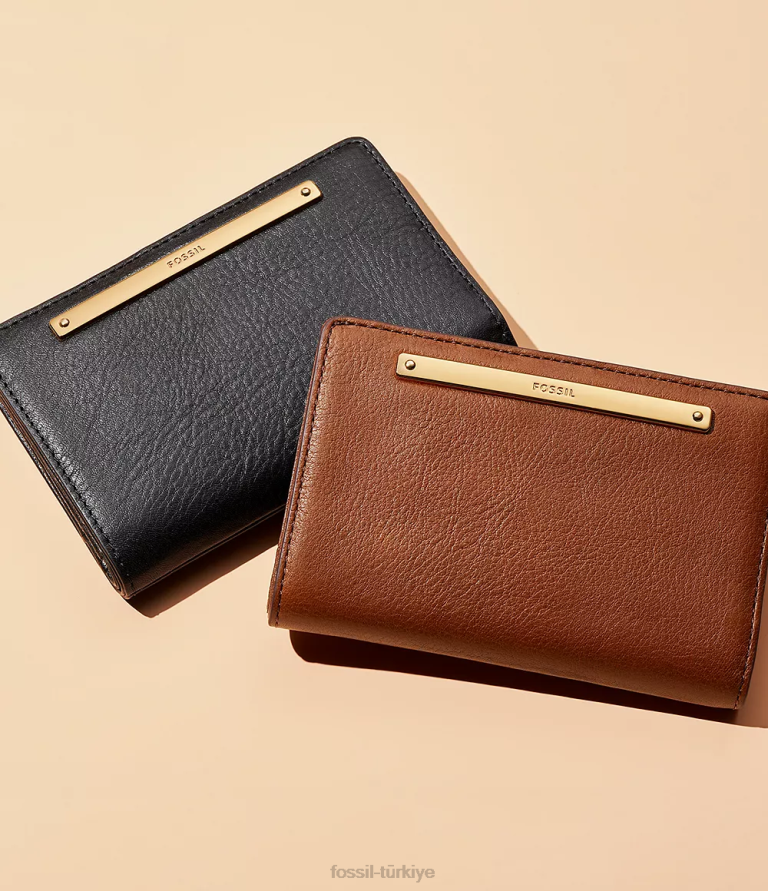 Fossil 6J04754 siyah liza çok işlevli cüzdan kadınlar