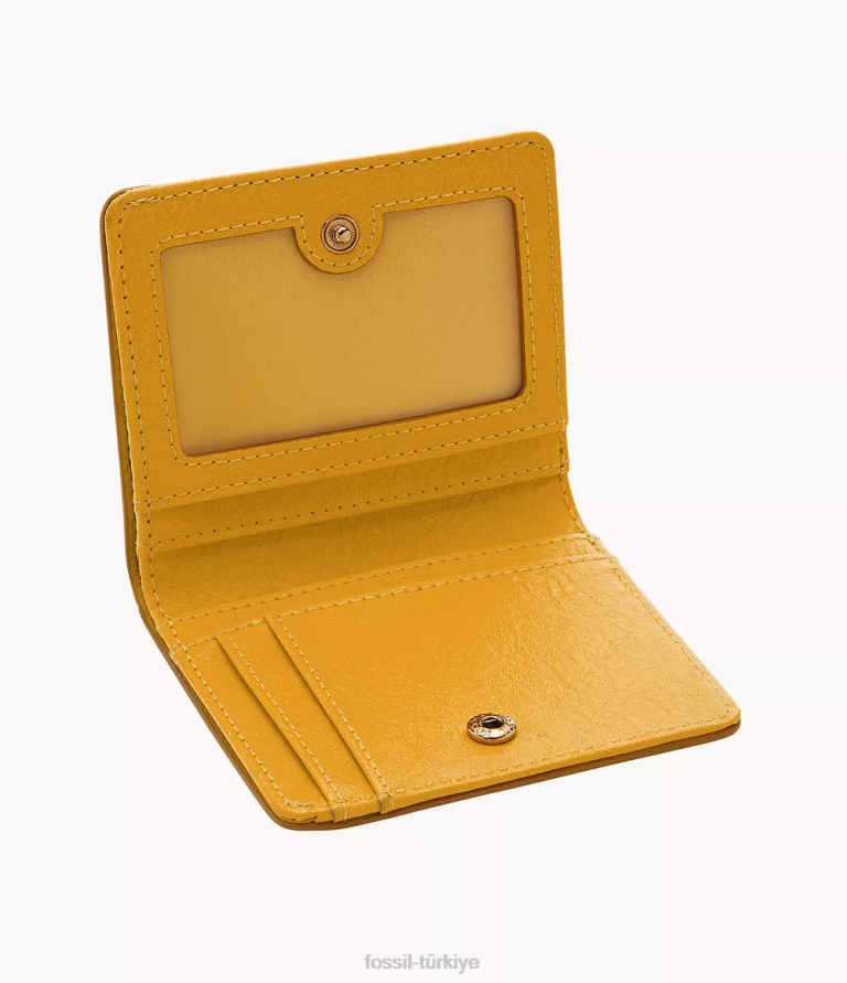 Fossil 6J04764 sarı logan küçük iki katlı cüzdan kadınlar