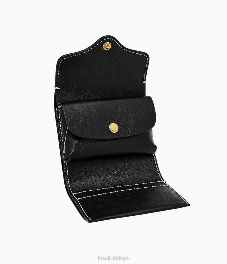 Fossil 6J04768 siyah miras üç katlı cüzdan kadınlar
