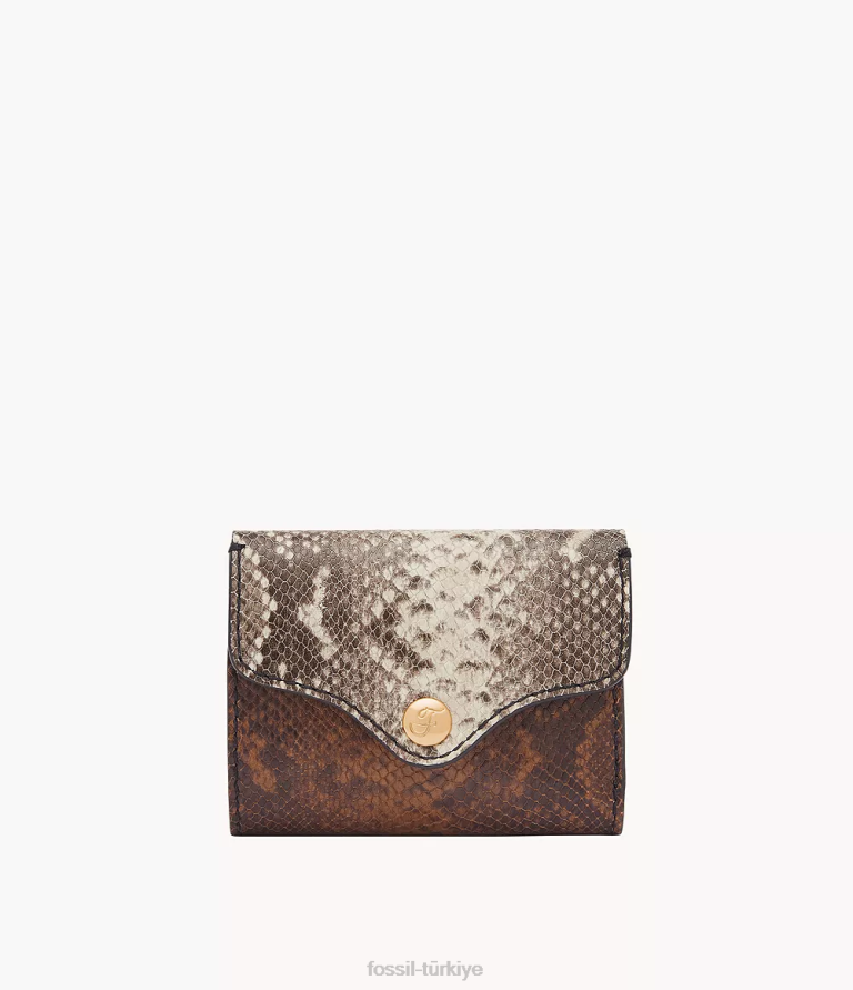 Fossil 6J04769 yılan baskı miras üç katlı cüzdan kadınlar