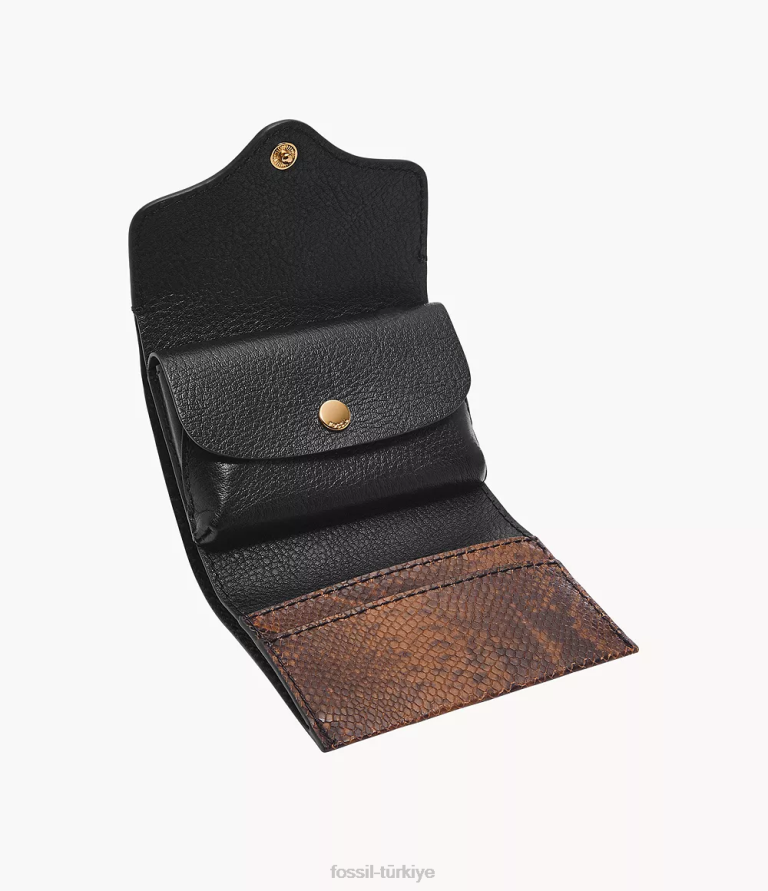 Fossil 6J04769 yılan baskı miras üç katlı cüzdan kadınlar