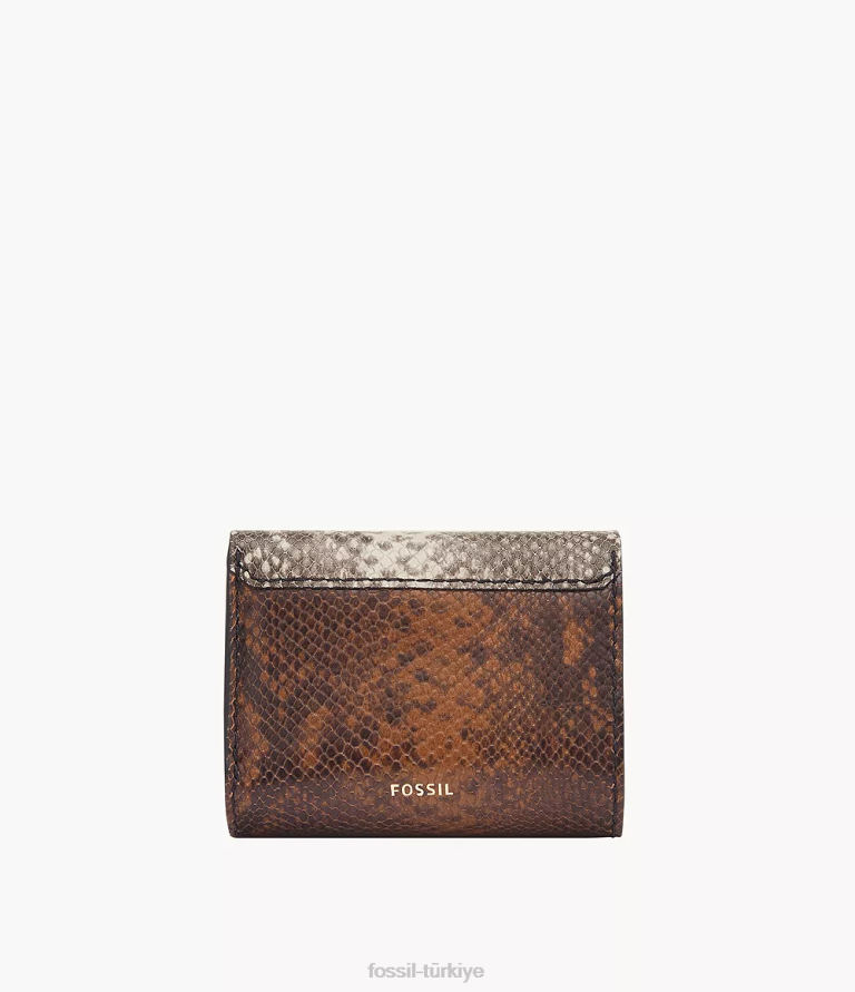 Fossil 6J04769 yılan baskı miras üç katlı cüzdan kadınlar