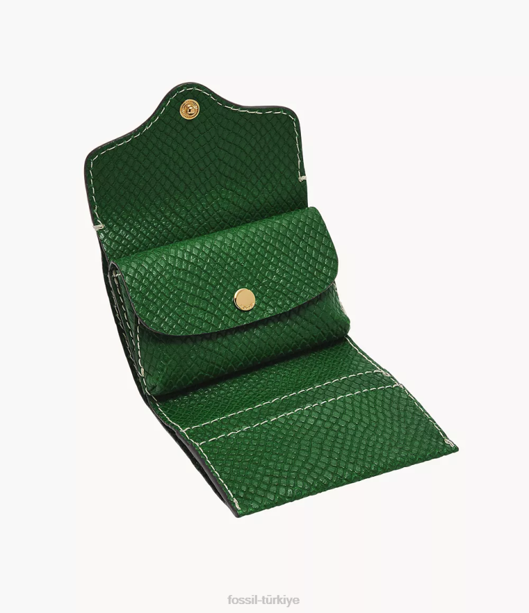 Fossil 6J04773 yeşil miras üç katlı cüzdan kadınlar