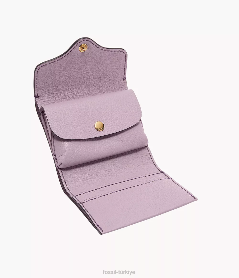Fossil 6J04775 mor miras üç katlı cüzdan kadınlar