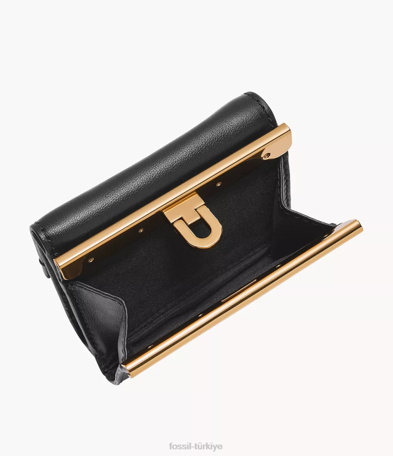 Fossil 6J04778 siyah penrose üç katlı cüzdan kadınlar