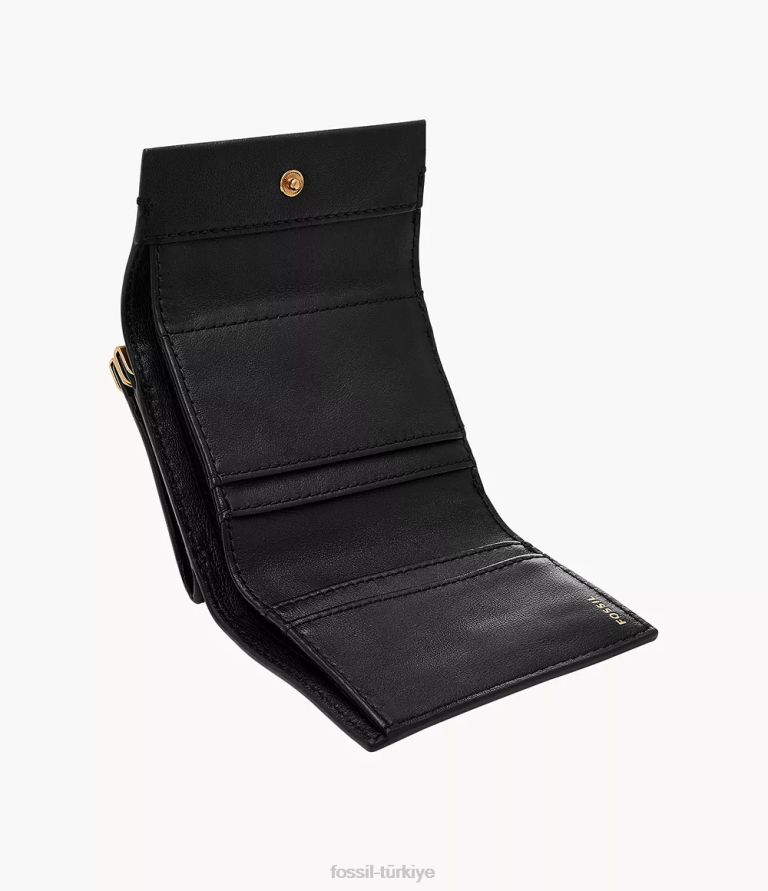 Fossil 6J04778 siyah penrose üç katlı cüzdan kadınlar
