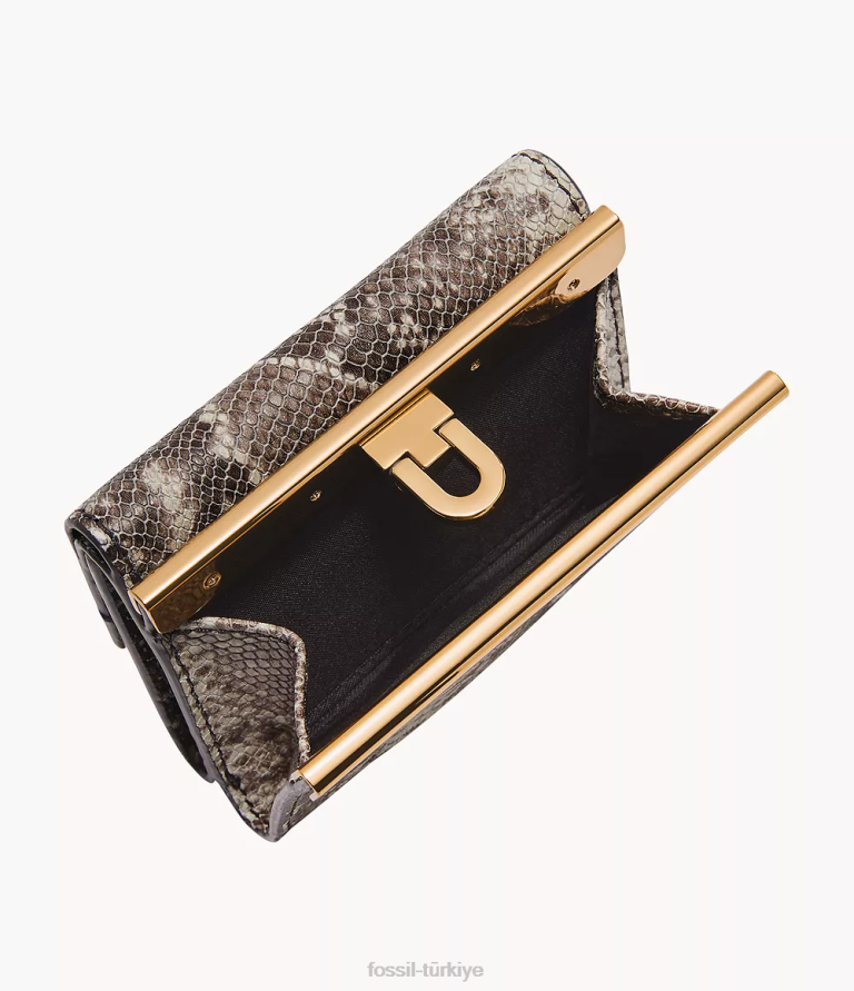 Fossil 6J04781 yılan baskı penrose üç katlı cüzdan kadınlar