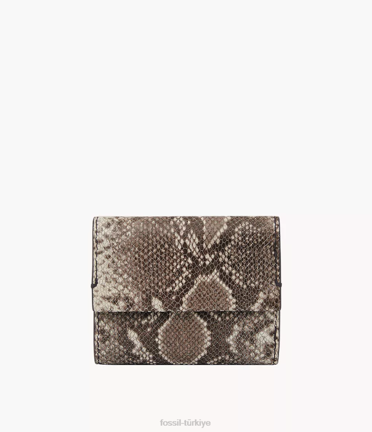 Fossil 6J04781 yılan baskı penrose üç katlı cüzdan kadınlar