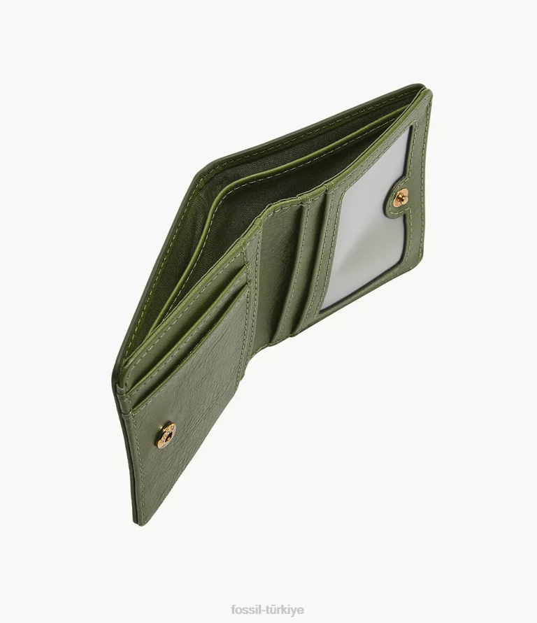 Fossil 6J04783 yeşil logan küçük iki katlı cüzdan kadınlar