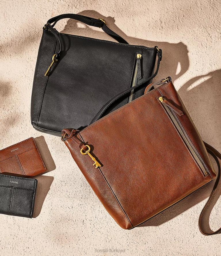 Fossil 6J04852 siyah tara çok işlevli cüzdan kadınlar