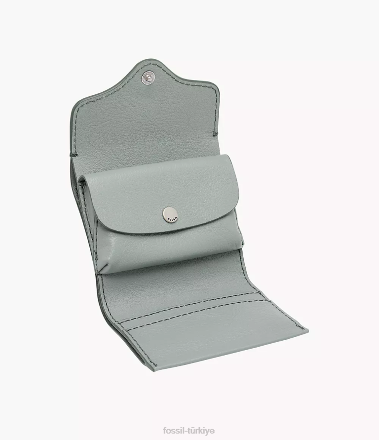 Fossil 6J04872 mavi miras üç katlı cüzdan kadınlar