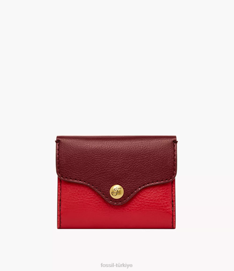 Fossil 6J04873 kırmızı miras üç katlı cüzdan kadınlar