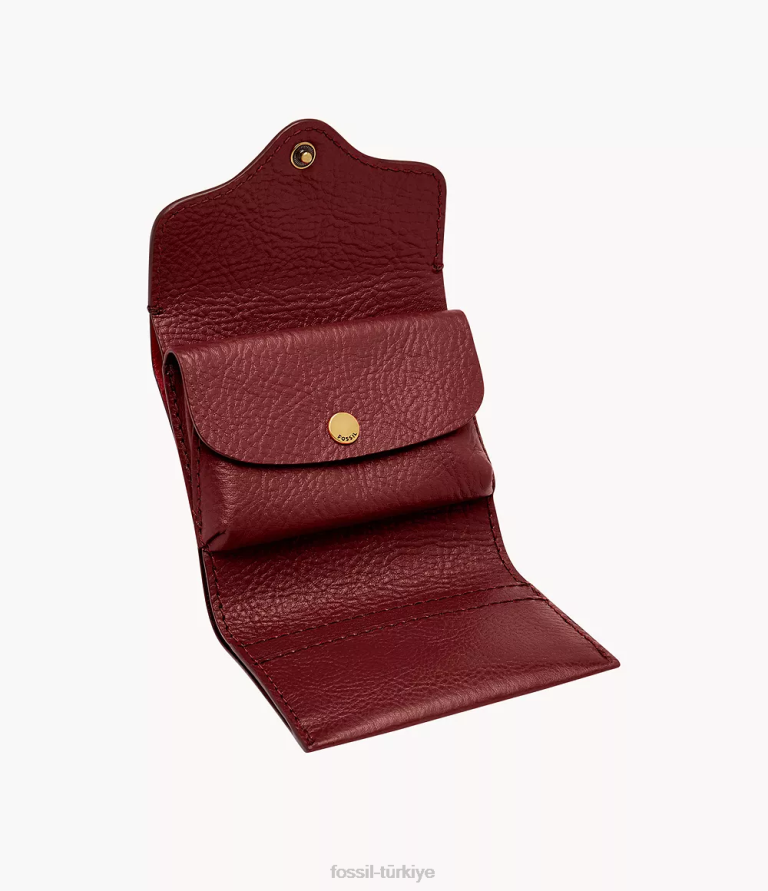Fossil 6J04873 kırmızı miras üç katlı cüzdan kadınlar
