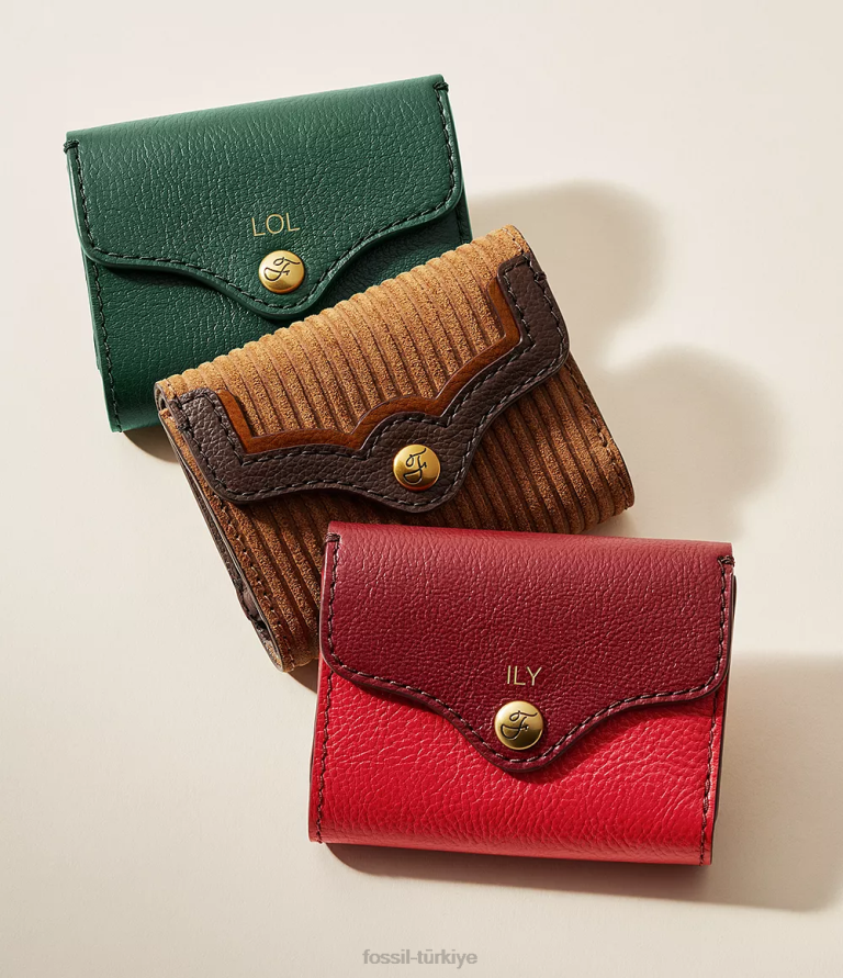 Fossil 6J04873 kırmızı miras üç katlı cüzdan kadınlar