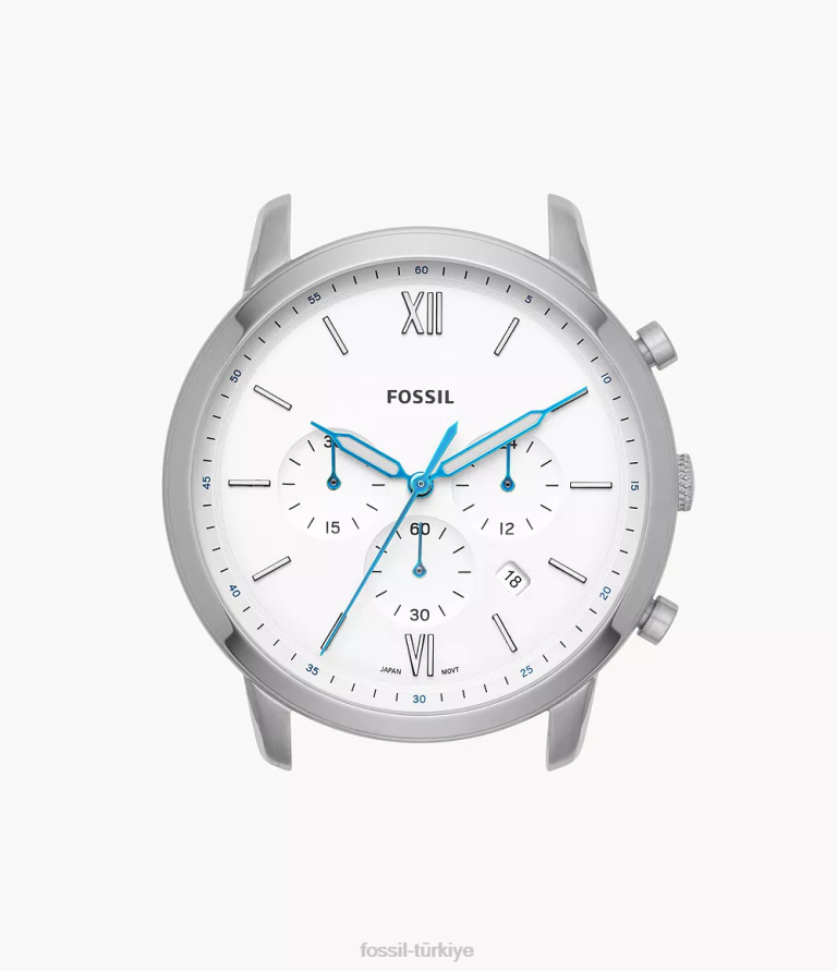 Fossil 6J042034 beyaz nötra kronograf paslanmaz çelik saat kasası aksesuar erkekler