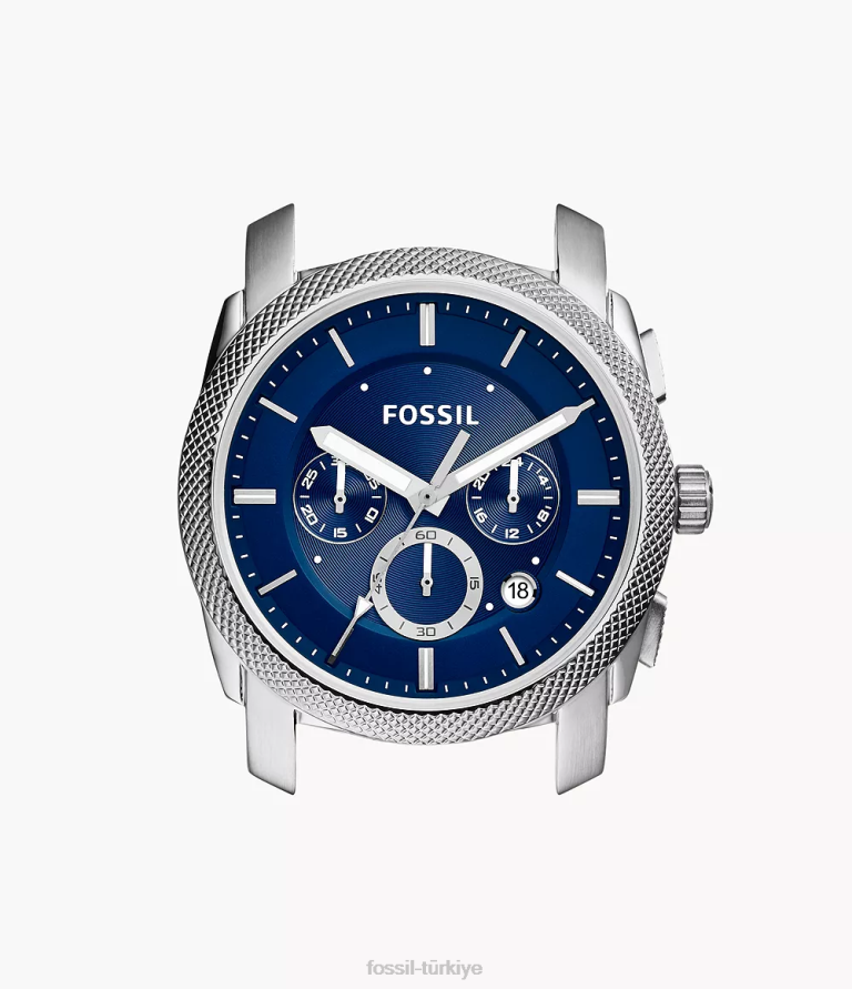 Fossil 6J042044 mavi makine kronografı paslanmaz çelik kasa aksesuar erkekler