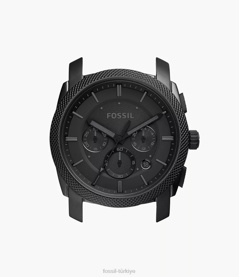 Fossil 6J042069 siyah makine kronografı paslanmaz çelik kasa aksesuar erkekler