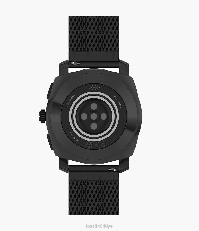Fossil 6J041330 siyah makine gen 6 hibrit akıllı saat paslanmaz çelik kol saati erkekler